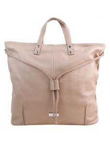 Barebag Velká Kožená růžová dámská kabelka do ruky / batoh Patrizia Piu