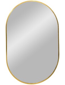 Nordic Living Zlaté kovové nástěnné zrcadlo Zahrah 80 x 50 cm
