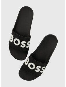 Pantofle BOSS Kirk pánské, černá barva, 50498241