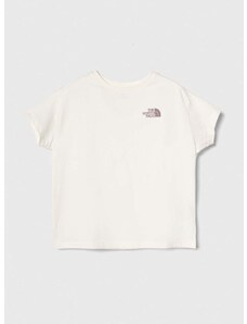 Dětské bavlněné tričko The North Face G VERTICAL LINE S/S TEE bílá barva