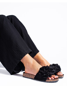 PK Luxusní dámské černé nazouváky bez podpatku