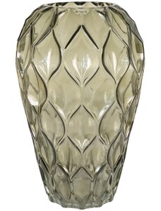 Nordic Living Zelená skleněná váza Vasanti 18 cm