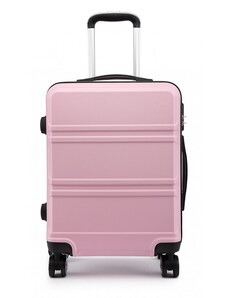 Konofactory Světle růžový odolný skořepinový cestovní kufr "Travelmania" - vel. M, L, XL