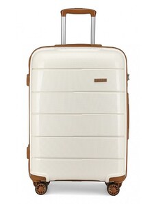 Konofactory Bíly prémiový skořepinový kufr s TSA zámkem "Solid" - vel. M, L