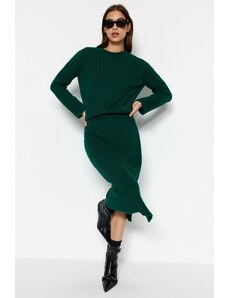 Trendyol Emerald Green Soft-textured Skirt, Sweater Top-Top Set