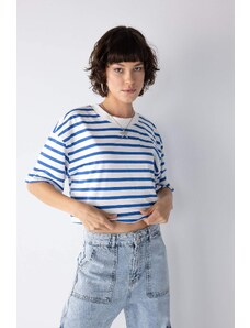 DEFACTO Slim Fit Striped Short Sleeve T-Shirt