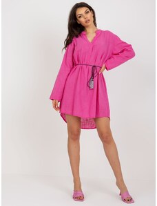 Fashionhunters Tmavě růžové košilové šaty pro volný čas OCH BELLA