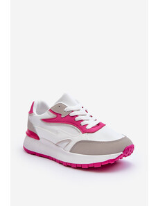 Botoshop Dámské sportovní boty na platformě bílo-růžové Henley