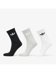 adidas Originals Pánské ponožky adidas Trefoil Cushion Crew Sock 3-Pack White/ Medium Grey Heather/ Black