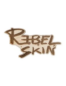 BeWooden Dřevěná brož logo "REBEL SKIN"