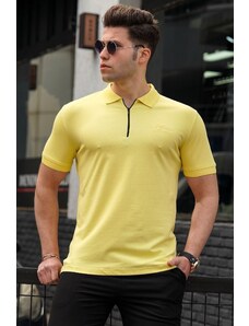 Madmext Men's Yellow Polo Neck Knitwear T-Shirt 5248