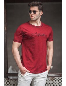 Madmext Claret Red Men's Printed T-Shirt 5274