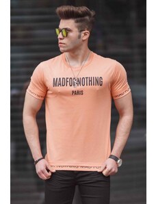 Madmext Men's Printed Orange T-Shirt 4588