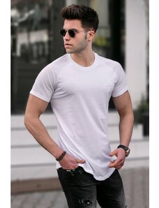 Madmext Men's White Basic T-Shirt 5843