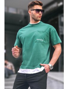 Madmext Dark Green Piece Basic Men's T-Shirt 6090
