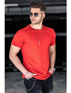 Madmext Ripped Detailed Red T-Shirt 2883