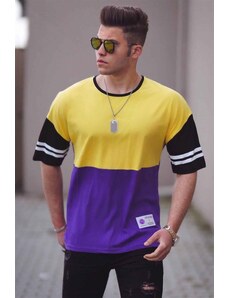 Madmext Color Block Purple T-Shirt 3078