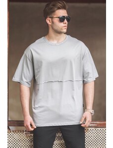 Madmext Men's Gray Oversize Printed T-Shirt 5250