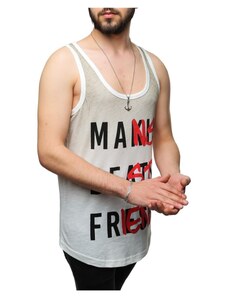 Madmext Printed Khaki Singlet 2501