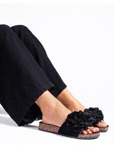 Luxusní dámské černé nazouváky bez podpatku