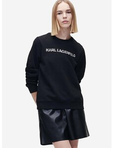 Mikina Karl Lagerfeld Elongated Logo Zebra Sweat 221W1815 999 dámská, černá barva, s potiskem