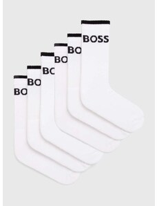 Ponožky BOSS 6-pack pánské, bílá barva