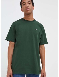 Bavlněné tričko Vans zelená barva