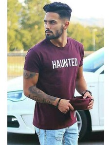 Madmext Printed Burgundy T-Shirt 4040