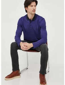 Tričko s dlouhým rukávem BOSS tmavomodrá barva