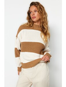 Trendyol Camel Oversized pletený svetr