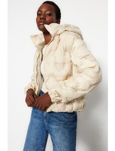 Trendyol Stone Oversize vodoodpudivý nafukovací kabát s kapucí
