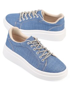 Capone Outfitters Stone Laced Denim Women's Sneaker Sports Shoes