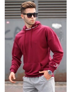 Madmext Claret Red Printed Men's Sweatshirt 4789