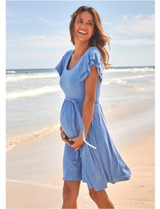 bonprix Těhotenské šaty z udržitelné viskózy Modrá