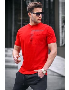 Madmext Red Men's Pocket Printed T-Shirt 5861