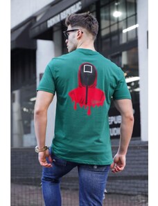 Madmext Men's Dark Green Printed T-Shirt 5384