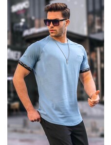 Madmext Blue Basic Men's T-Shirts
