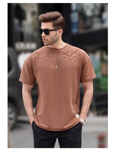 Madmext Men's Brown Oversize Basic T-Shirt 6127