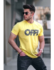 Madmext Printed Men's Yellow T-Shirt 5254