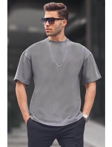 Madmext Men's Smoked Oversize Fit Basic T-Shirt 6066