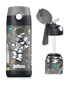 Dětská nerezová termoláhev s brčkem JARLSON CHARLI Astronaut 350 ml