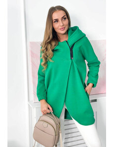 K-Fashion Mikina s krátkým zipem světle zelená
