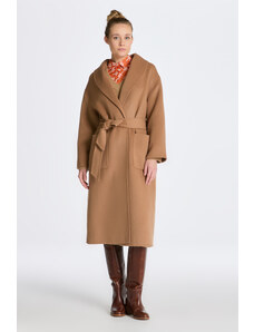 KABÁT GANT HANDSTITCHED BELTED COAT hnědá XS