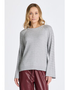 SVETR GANT CABLE KNIT C-NECK šedá XS