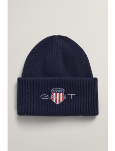 ČEPICE GANT ARCHIVE SHIELD COTTON BEANIE modrá None