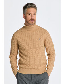 ROLÁK GANT COTTON CABLE TURTLE NECK hnědá S