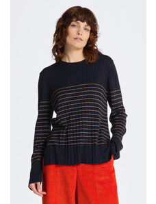 SVETR GANT STRIPE RIBBED KNIT C-NECK modrá XS