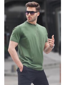 Madmext Khaki Green Regular Fit Basic Men's T-Shirt 6131