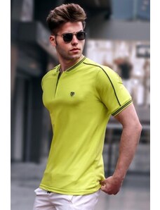 Madmext Men's Apple Green Polo Neck T-Shirt 9281