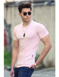 Madmext Round Neck Powder Men's T-Shirt 4552